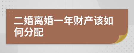 二婚离婚一年财产该如何分配