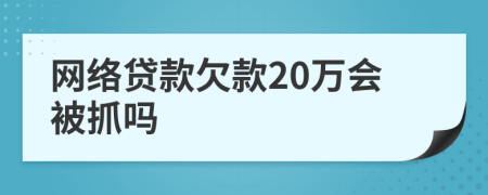 网络贷款欠款20万会被抓吗