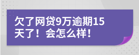 欠了网贷9万逾期15天了！会怎么样！