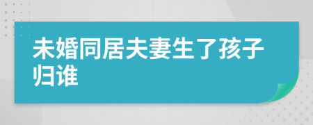 未婚同居夫妻生了孩子归谁