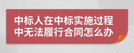 中标人在中标实施过程中无法履行合同怎么办