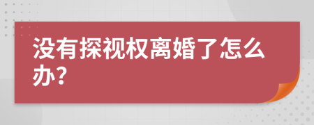 没有探视权离婚了怎么办？