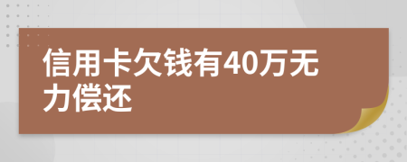 信用卡欠钱有40万无力偿还