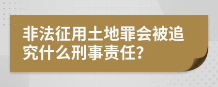 非法征用土地罪会被追究什么刑事责任？