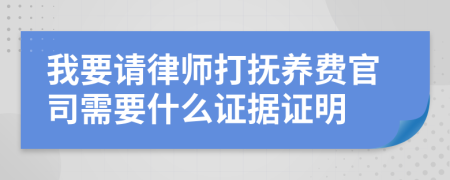 我要请律师打抚养费官司需要什么证据证明