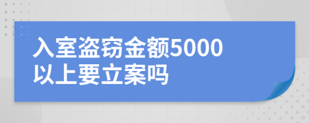 入室盗窃金额5000以上要立案吗