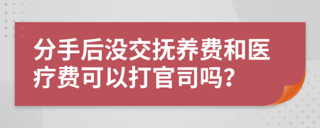 分手后没交抚养费和医疗费可以打官司吗？