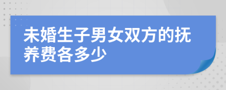 未婚生子男女双方的抚养费各多少