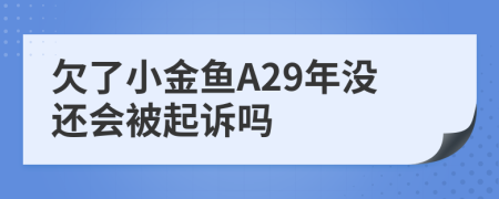 欠了小金鱼A29年没还会被起诉吗