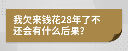 我欠来钱花28年了不还会有什么后果？