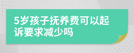 5岁孩子抚养费可以起诉要求减少吗