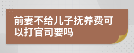 前妻不给儿子抚养费可以打官司要吗