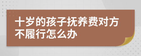 十岁的孩子抚养费对方不履行怎么办