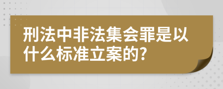 刑法中非法集会罪是以什么标准立案的?