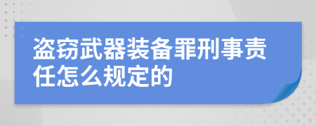 盗窃武器装备罪刑事责任怎么规定的