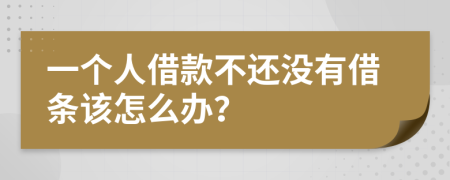 一个人借款不还没有借条该怎么办？