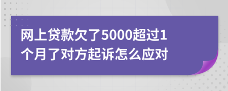 网上贷款欠了5000超过1个月了对方起诉怎么应对