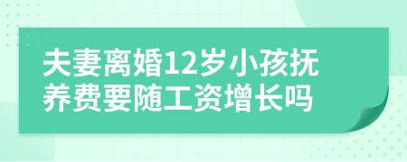 夫妻离婚12岁小孩抚养费要随工资增长吗