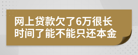 网上贷款欠了6万很长时间了能不能只还本金