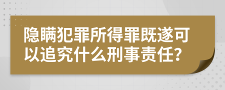 隐瞒犯罪所得罪既遂可以追究什么刑事责任？