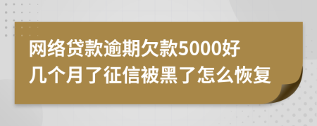 网络贷款逾期欠款5000好几个月了征信被黑了怎么恢复