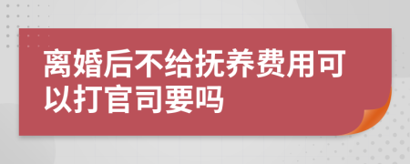 离婚后不给抚养费用可以打官司要吗