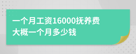 一个月工资16000抚养费大概一个月多少钱