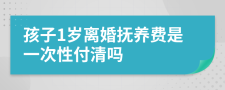 孩子1岁离婚抚养费是一次性付清吗