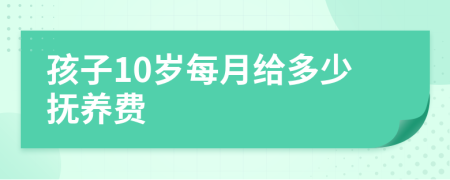 孩子10岁每月给多少抚养费