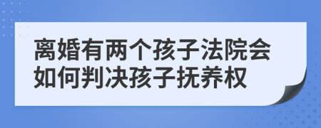 离婚有两个孩子法院会如何判决孩子抚养权
