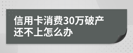 信用卡消费30万破产还不上怎么办