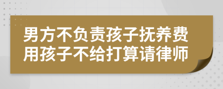男方不负责孩子抚养费用孩子不给打算请律师