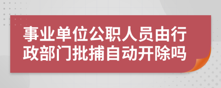 事业单位公职人员由行政部门批捕自动开除吗