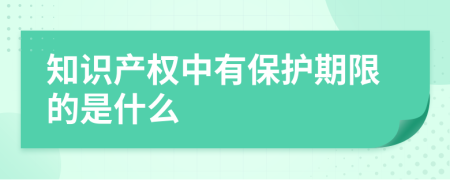 知识产权中有保护期限的是什么