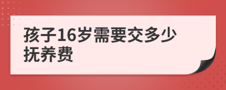 孩子16岁需要交多少抚养费