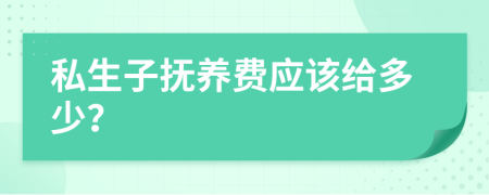 私生子抚养费应该给多少？