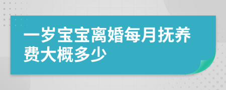 一岁宝宝离婚每月抚养费大概多少