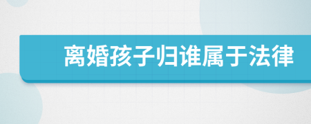 离婚孩子归谁属于法律