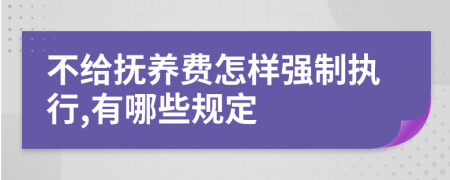 不给抚养费怎样强制执行,有哪些规定