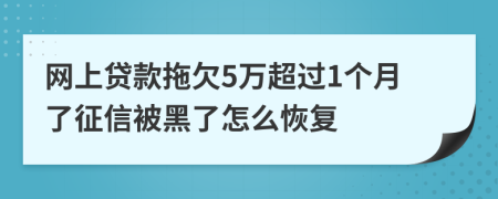 网上贷款拖欠5万超过1个月了征信被黑了怎么恢复