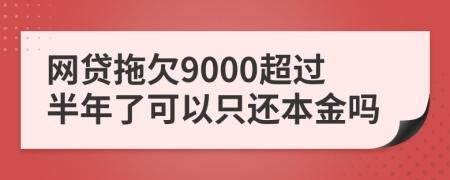 网贷拖欠9000超过半年了可以只还本金吗