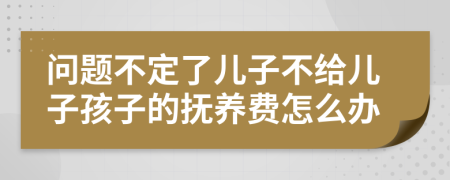 问题不定了儿子不给儿子孩子的抚养费怎么办