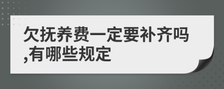 欠抚养费一定要补齐吗,有哪些规定