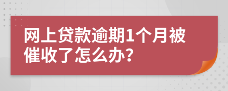 网上贷款逾期1个月被催收了怎么办？
