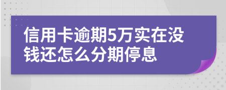 信用卡逾期5万实在没钱还怎么分期停息