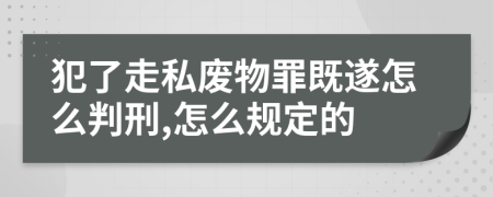 犯了走私废物罪既遂怎么判刑,怎么规定的