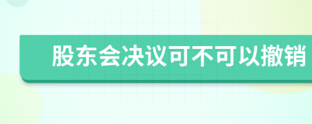 股东会决议可不可以撤销