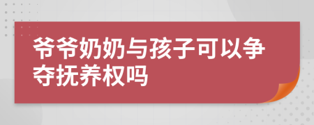 爷爷奶奶与孩子可以争夺抚养权吗