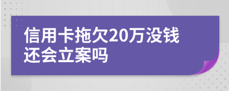 信用卡拖欠20万没钱还会立案吗