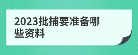 2023批捕要准备哪些资料